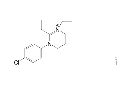 1-(4-CHLOROPHENYL)-2,3-DIETHYL-1,4,5,6-TETRAHYDROPYRIMIDINIUM-IODIDE