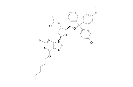 3'-O-ACETYL-5'-O-(4,4'-DIMETHOXYTRITYL)-6-0-HEXYL-2'-DEOXYGUANOSINE