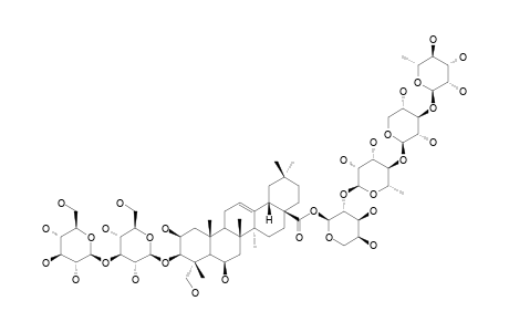 MIMUSOPSIN;3-O-[BETA-D-GLUCOPYRANOSYL-(1->3)-BETA-D-GLUCOPYRANOSYL]-2-BETA,3-BETA,6-BETA,23-TETRAHYDROXYLOEAN-12-EN-28-OIC-ACID-28-O-ALPHA-L-RHAMNO