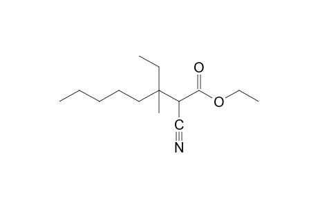 2-cyano-3-ethyl-3-methyloctanoic acid, ethyl ester