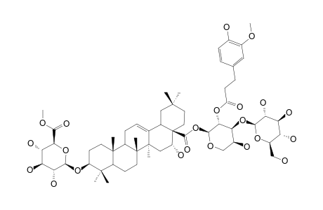 TRAGOPOGONSAPONIN-J;3-O-BETA-[6-O-METHYL-GLUCURONOPYRANOSYL]-ECHINOCYSTIC-ACID-28-O-[GLUCOPYRANOSYL-(1->3)-2-[3-(4-HYDROXY-3-METHOXY)-PHENYL]-PRO