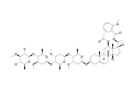 STEPHANOSIDE_A;12-O-ACETYL-20-O-(N-METHYL)-ANTHRANILOYLSARCOSTIN_3-O-BETA-D-THEVETOPYRANOSYL-(1->4)-BETA-D-OLEANDROPYRANOSYL