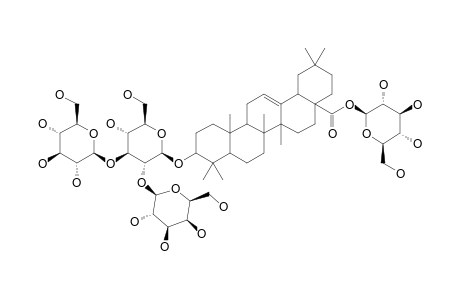 ARALIASAPONIN-XIV;3-O-BETA-D-GLUCOPYRANOSYL-(1->3)-[BETA-D-GALACTOPYRANOSYL-(1->2)]-BETA-D-GLUCOPYRANOSYL-OLEANOLIC-ACID-28-O-BETA-D-GLUCOPY