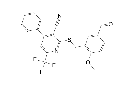 2-[(5-formyl-2-methoxybenzyl)sulfanyl]-4-phenyl-6-(trifluoromethyl)nicotinonitrile