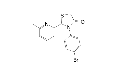 3-(p-bromophenyl)-2-(6-methyl-2-pyridyl)-4-thiazolidinone