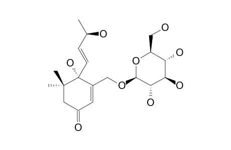 GLOCHIDIONIONOSIDE-A;(6S,7E,9S)-MEGASTIGMAN-3-ONE-4,7-DIEN-6,9,13-TRIOL-13-O-BETA-D-GLUCOPYRANOSIDE