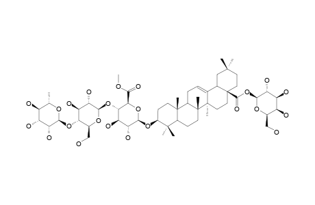 SAPONIN-B;3-O-BETA-[RHAMNOPYRANOSYL-(1->4)-GLUCOPYRANOSYL-(1->4)-(6-O-METHYL)-GLUCURONOPYRANOSYL]-OLEANOLIC-ACID-28-O-GALACTOPYRANOSYLESTER