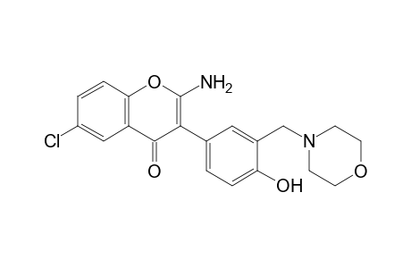 2-Amino-3'-(morpholino)methyl-4'-hydroxy-6-chloroisoflavone