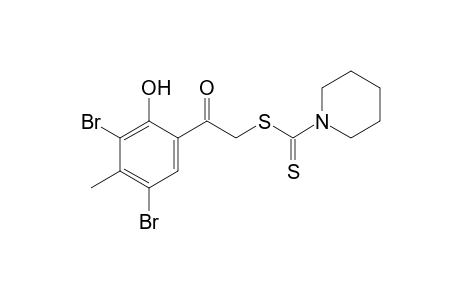 3',5'-dibromo-2'-hydroxy-2-mercapto-4'-methylacetophenone, 2-(1-piperidinecarbodithioate