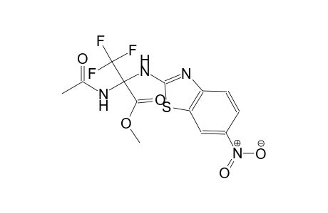 alanine, N-acetyl-3,3,3-trifluoro-2-[(6-nitro-2-benzothiazolyl)amino]-, methyl ester