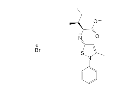 METHYL-(S,S)-(-)-3-METHYL-2-(3-METHYL-2-PHENYL-2H-ISOTHIAZOL-5-YLIDENEAMINO)-PENTANOATE-HYDROBROMIDE