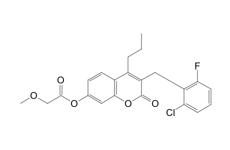 3-(2-chloro-6-fluorobenzyl)-7-hydroxy-4-propylcoumarin, methoxyacetate