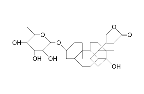 (3.beta.,5.beta.,14.beta.,17.beta.)-3-[(.alpha.-L-Rhamnopyranosyl)-oxy]-14-hydroxycard-20(22)-enolide