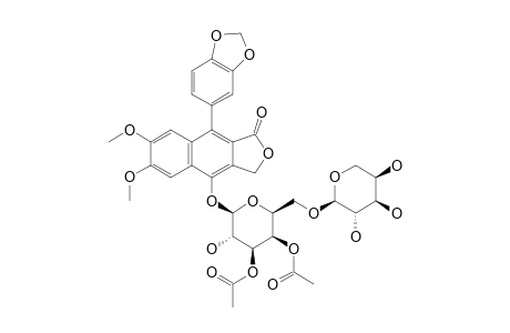 4''-O-ACETYL-MANANTHOSIDE_B;7-O-[ALPHA-L-ARABINOPYRANOSYL-(1'''->6'')-BETA-D-GALACTOPYRANOSYL]-DIPHYLLIN