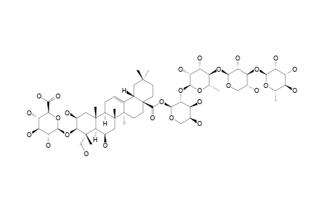 #1;BUTYROSIDE-C;3-O-BETA-D-GLUCURONOPYRANOSYL-PROTOBASSIC-ACID-28-O-ALPHA-L-RHAMNOPYRANOSYL-(1->3)-BETA-D-XYLOPYRANOSYL-(1->4)-ALPHA-L-RHAMNOPYRANOSYL-(1->2)-A