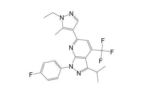 1H-pyrazolo[3,4-b]pyridine, 6-(1-ethyl-5-methyl-1H-pyrazol-4-yl)-1-(4-fluorophenyl)-3-(1-methylethyl)-4-(trifluoromethyl)-