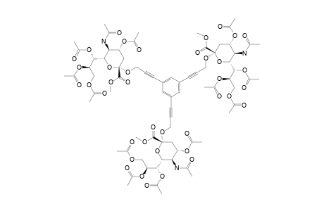 1,3,5-TRIS-(METHYL-5-ACETAMIDO-4,7,8,9-TETRA-O-ACETYL-3,5-DIDEOXY-D-GLYCERO-ALPHA-D-GALACTO-2-NONULOPYRANOSYLOXYONATE-PROP-2-YNYL)-BENZENE