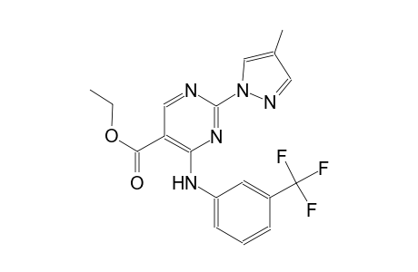 ethyl 2-(4-methyl-1H-pyrazol-1-yl)-4-[3-(trifluoromethyl)anilino]-5-pyrimidinecarboxylate