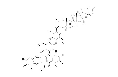 #13;SAPONIN-8;3-O-[BETA-D-XYLOPYRANOSYL-(1->4)-[BETA-D-GLUCOPYRANOSYL-(1->3)-[BETA-D-GLUCOPYRANOSYL-(1->2)]-BETA-D-GLUCOPYRANOSYL-(1->4)-BETA-D-GALACTOPYRANOSY