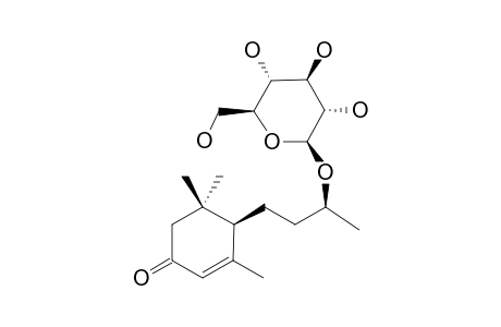 BLUMENOL-C-GLUCOPYRANOSIDE;(6R,9S)-9-HYDROXYMEGASTIGMAN-4-EN-3-ONE-9-O-BETA-D-GLUCOPYRANOSIDE