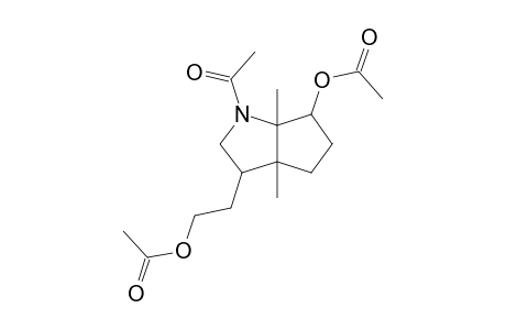 Acetic acid, 3-(2-acetoxyethyl)-1-acetyl-3a,6a-dimethyloctahydrocyclopenta[b]pyrrol-6-yl ester