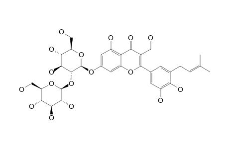 PEDUNCULOSIMOSIDE_C;5'-(3-METHYL-2-BUTEN-1-YL)-OPHIOGLONOL_7-O-BETA-D-GLUCOPYRANOSYL-(1->2)-BETA-D-GLUCOPYRANOSIDE