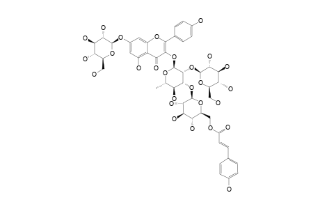 #22;TERNATUMOSIDE-XI;KAEMPFEROL-3-O-[BETA-D-6-O-[4-HYDROXY-(E)-CINNAMOYL]-GLUCOPYRANOSYL-(1->3)]-BETA-D-GLUCOPYRANOSYL-(1->2)-ALPHA-L-RHAMNOPYRANOSYL-7-