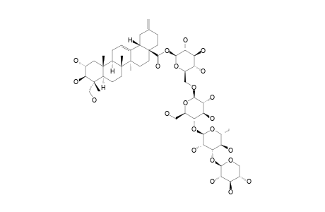 #2;MUTONGSAPONIN-B;2-ALPHA,3-BETA,23-TRIHYDROXY-30-NOROLEAN-12-EN-28-OIC-ACID-BETA-D-XYLOPYRANOSYL-(1->3)-O-ALPHA-L-RHAMNOPYRANOSYL-(1->4)-O-BETA-D-GLUCOPYRANO