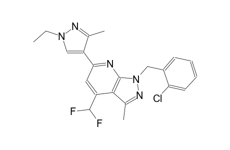 1H-pyrazolo[3,4-b]pyridine, 1-[(2-chlorophenyl)methyl]-4-(difluoromethyl)-6-(1-ethyl-3-methyl-1H-pyrazol-4-yl)-3-methyl-