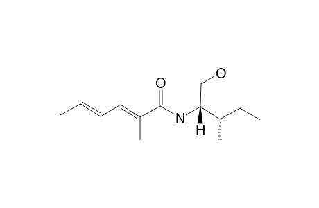 #1;(2E,4E)-2-METHYL-HEXA-2,4-DIENOIC-ACID-(2'R,3'S)-ISOLEUCINOL-AMIDE;(2E,4E)-2-METHYL-HEXA-2,4-DIENOIC-ACID-[(1'R,2'S)-1-HYDROXYMETHYL-2-METHYL-BUTYL]-AMIDE