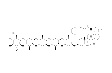 #19;SYRIACOSIDE-N;IKEMAGENIN-3-O-BETA-D-GLUCOPYRANOSYL-(1->4)-BETA-D-CYMAROPYRANOSYL-(1->4)-BETA-D-CYMAROPYRANOSYL-(1->4)-BETA-D-DIGITOXOPYRANOSYL-BETA-