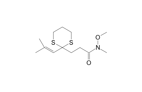 N-Methoxy-N-methyl-3-(2-(2-methylprop-1-enyl)-1,3-dithian-2-yl)propanamide