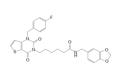 N-(1,3-benzodioxol-5-ylmethyl)-6-(1-(4-fluorobenzyl)-2,4-dioxo-1,4-dihydrothieno[3,2-d]pyrimidin-3(2H)-yl)hexanamide