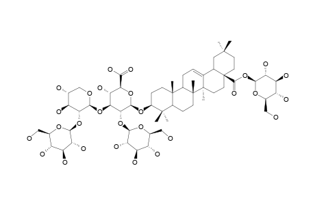 3-O-BETA-[GLUCOPYRANOSYL-(1->2)-XYLOPYRANOSYL-(1->3)-[GLUCOPYRANOSYL-(1->2)]-GLUCURONOPYRANOSYL]-OLEANOLIC-ACID-28-O-GLUCOPYRANOSYLESTER