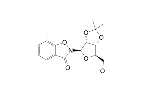 2-(2',3'-O-ISOPROPYLIDENE-BETA-D-RIBOFURANOSYL)-7-METHYL-1,2-BENZISOXAZOL-3-ONE