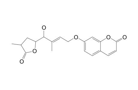 EXCAVATIN-H;7-[(2E)-4-(2,3,4,5-TETRAHYDRO-3-METHYL-2-OXO-5-FURANYL)-4-HYDROXY-3-METHYLBUT-2-ENYLOXY]-COUMARIN