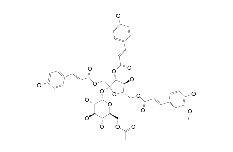 SMILASIDE-I;(1,3-O-DI-PARA-COUMAROYL-6-O-FERULOYL)-BETA-D-FRUCTOFURANOSYL-(2->1)-(6-O-ACETYL)-ALPHA-D-GLUCOPYRANOSIDE