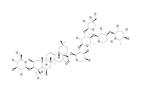 #5;3-O-(BETA-D-GLUCOPYRANOSYL)-28-O-(ALPHA-L-RHAMNOPYRANOSYL-(1->3)-BETA-D-XYLOPYRANOSYL-(1->4)-[BETA-D-APIOFURANOSYL-(1->3)]-ALPHA-L-RHAMNOPYRANOSYL-(1