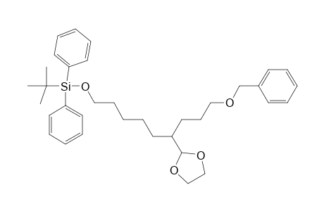 (2R,S)-2-(3-(BENZYLOXY)-PROPYL)-7-(TERT.-BUTYLDIPHENYLSILYLOXY)-HEPTANAL-ETHYLENACETAL