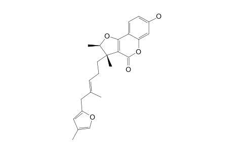 2,3-DIHYDRO-7-HYDROXY-2S*,3R*-DIMETHYL-3-[4-METHYL-5-(4-METHYL-2-FURYL)-3(E)-PENTENYL]-FURO-[3,2-C]-COUMARIN