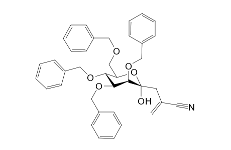 2,3-Dideoxy-5,6,7,9-tetra-O-benzyl-2-methylidene-.alpha.-D-manno-4,8-pyranoso-non-4-ulonitrile