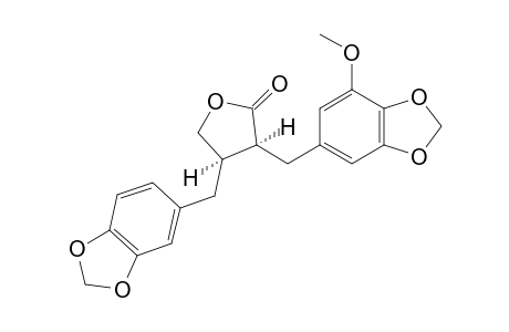 (2-S,3-S)-2-(5-METHOXY-3,4-METHYLENEDIOXYBENZYL)-3-(3,4-METHYLENEDIOXYBENZYL)-BUTYROLACTONE