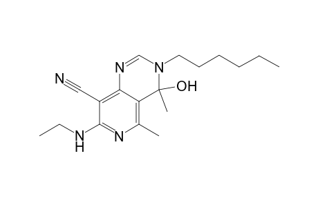 3-Hexyl-4,5-dimethyl-4-hydroxy-7-ethylamino-3,4-dihydropyrido[4,3-d]pyrimidine-8-nitrile