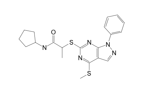 ALPHA-(4-METHYLTHIO-1-PHENYLPYRAZOLO-[3,4-D]-PYRIMIDIN-6-YLTHIO)-N-CYCLOPENTYL-PROPANAMIDE