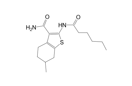 2-(hexanoylamino)-6-methyl-4,5,6,7-tetrahydro-1-benzothiophene-3-carboxamide