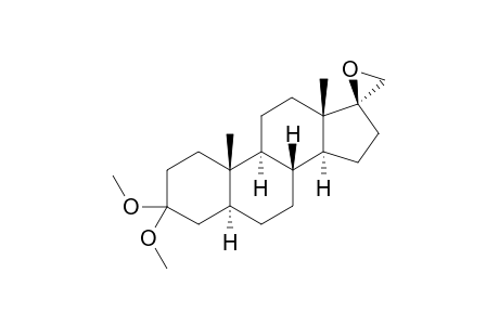 (17S)-SPIRO-3,3-(DIMETHOXY)-5-ALPHA-ANDROSTAN-17-BETA,2'-OXIRANE