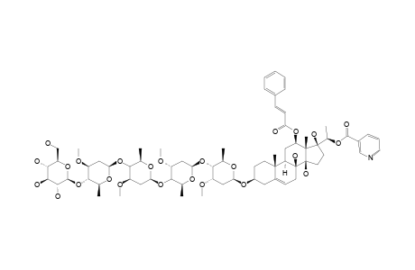 GAGAMININ-3-O-BETA-D-GLUCOPYRANOSYL-(1->4)-BETA-D-OLEANDROPYRANOSYL-(1->4)-BETA-D-OLEANDROPYRANOSYL-(1->4)-BETA-D-CYMAROPYRANOSYL-(1->4)-BET