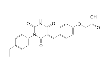 {4-[(E)-(1-(4-ethylphenyl)-2,4,6-trioxotetrahydro-5(2H)-pyrimidinylidene)methyl]phenoxy}acetic acid