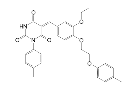 (5Z)-5-[3-ethoxy-4-[2-(4-methylphenoxy)ethoxy]benzylidene]-1-(p-tolyl)barbituric acid