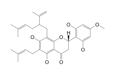 EXIGUAFLAVANONE-D;(2S)-6-GAMMA,GAMMA-DIMETHYLALLYL-5,7,2',6'-TETRAHYDROXY-8-LAVANDULYL-4'-METHOXY-FLAVANONE